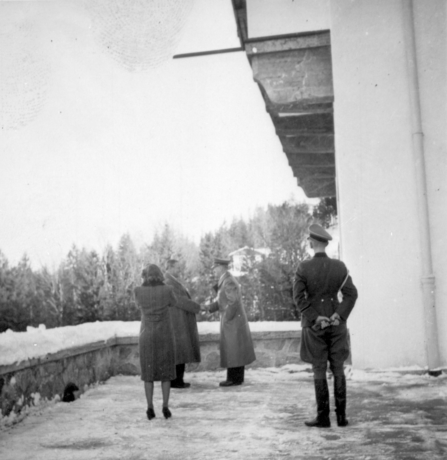 Eva Braun filming Hitler on the Berghof terrace early January 1940, from Eva Braun's albums